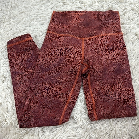 Lululemon Wunder Train High-Rise Crop 23" Crackle Glaze Vintage Orange Larkspur - Picture 1 of 6